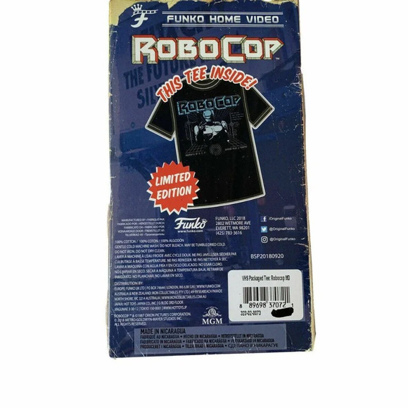 NEW Funko Limited Ed ROBOCOP Tee in VHS Packaging - Picture 2 of 3